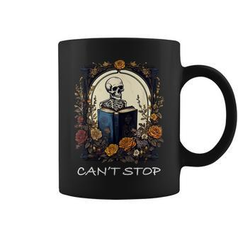 Can't Stop Floral Skeleton Reading Bookworm Reader Reading s Coffee Mug | Mazezy