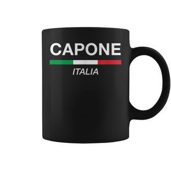 Capone Italian Name Italy Flag Italia Family Surname Coffee Mug | Mazezy