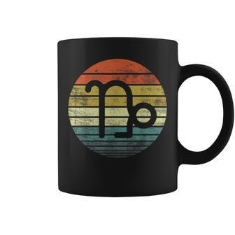 Capricorn Retro Sunset Zodiac Sign Birthday Coffee Mug | Mazezy