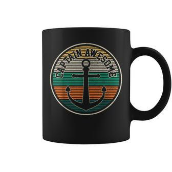 Captain Awesome - Vintage Anchor Funny Sailing Boating Gift Coffee Mug | Mazezy