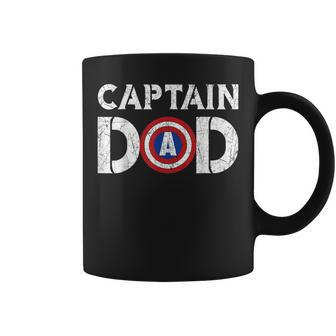 Captain Dad Superhero Men Fathers Day Vintage Dad Gift Coffee Mug | Mazezy