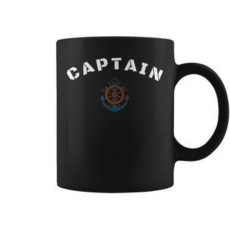 Captain Ships Wheel And Anchor Sailing Boat Coffee Mug | Mazezy