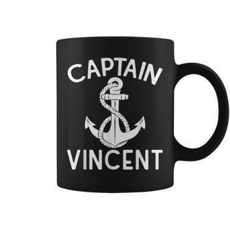 Captain Vincent Yacht Ship Anchor Boating Boat Coffee Mug | Mazezy