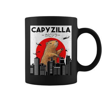 Capyzilla Funny Capybara Japanese Sunset Rodent Animal Lover Gifts For Capybara Lovers Funny Gifts Coffee Mug | Mazezy