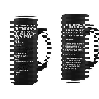 Car Lover Funny Gift | Ten Things I Want In Life Car Coffee Mug | Mazezy