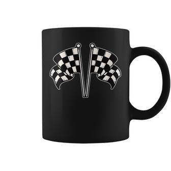 Car Racing Checkered Flag Gift For Womens Racing Funny Gifts Coffee Mug | Mazezy