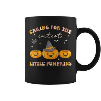 Caring For Cutest Little Pumpkins Pediatric Nurse Halloween Coffee Mug - Monsterry