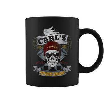 Carls Speed Shop Funny Hot Rod Car Guy Coffee Mug | Mazezy DE