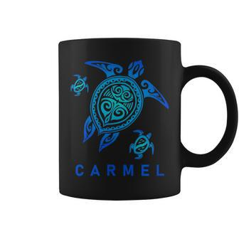 Carmel California Sea Blue Tribal Turtle Coffee Mug | Mazezy