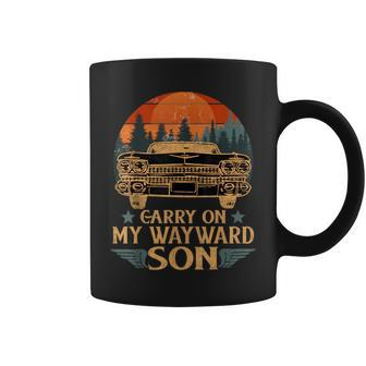 Carry On My Wayward Son Vintage Retro Funny Patriotic Patriotic Funny Gifts Coffee Mug | Mazezy