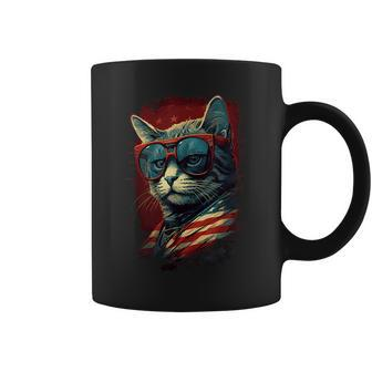 Cat 4Th Of July Meowica Patriotic Coffee Mug - Seseable