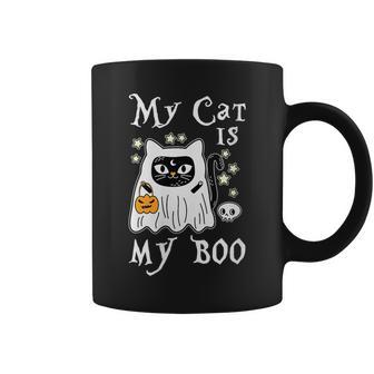 My Cat Is Boo Cat Owner Boo Ghost Lover Halloween Boo Coffee Mug | Mazezy