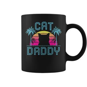 Cat Daddy Dad Fathers Day Retro Summer Cat Papa Coffee Mug | Mazezy