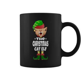 Cat Elf Christmas Pajama Party I The Christmas Cat Elf Coffee Mug - Monsterry