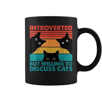 Cat Funny Introverted But Willing To Discuss Cats Coffee Mug | Mazezy
