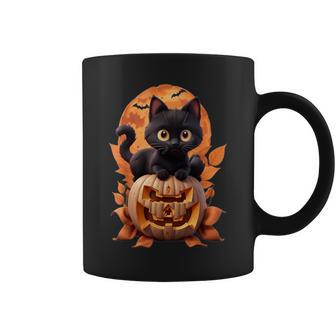 Cat Halloween Pumpkin Cat Lover Costume Halloween Coffee Mug | Mazezy