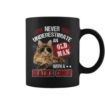 Cat Lover Never Underestimate An Old Man With A Maine Coon Coffee Mug - Seseable
