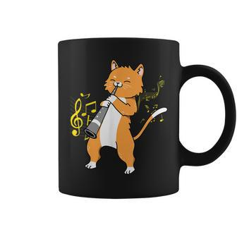 Cat Playing Clarinet Coffee Mug | Mazezy