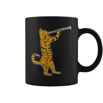 Cat Playing Clarinet Cool Musician Marching Band Coffee Mug | Mazezy