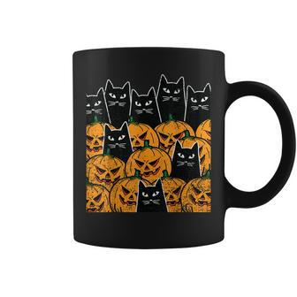 Cat Pumpkin Halloween Costume Spooky Black Animal Coffee Mug - Seseable