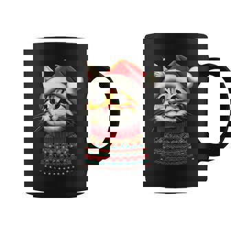 Cat Ugly Christmas Sweater Pajamas Coffee Mug | Mazezy