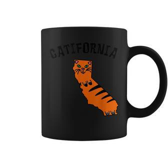 Catifornia California Map Silhouette Cute Cat Kitty Coffee Mug | Mazezy