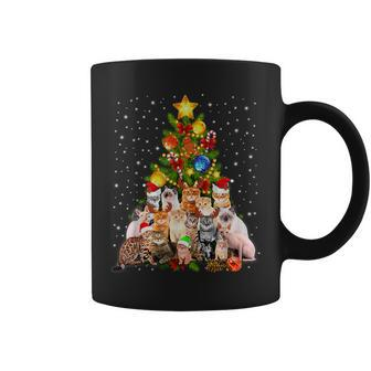 Cats Christmas Tree Xmas Lights Ugly Sweater Catmas Coffee Mug | Mazezy DE