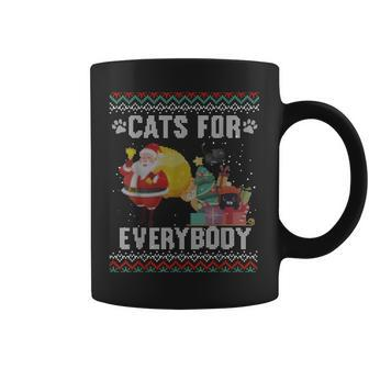 Cats For Everybody Christmas Cat Lover Ugly Sweater Coffee Mug - Seseable