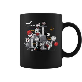 Cats In Horror Movie Costumes On Cat Condo Halloween Halloween Coffee Mug | Mazezy