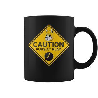 Caution Pups At Play Pup Pride Coffee Mug | Mazezy