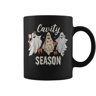 Cavity Season Halloween Dental Ghosts And Toothbrush Coffee Mug - Monsterry UK