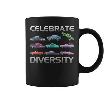 Celebrate Diversity Classic Muscle Apparel Types Muscle Car Coffee Mug | Mazezy