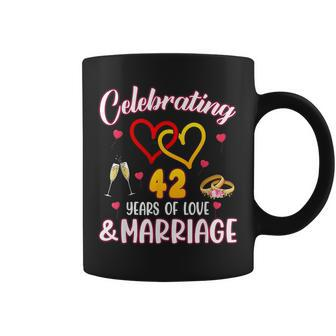 Celebrating 42 Years Of Marriage 42Nd Wedding Anniversary Coffee Mug - Monsterry CA