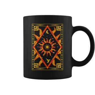 Celestial Sun Moon Stars Planet Tapestry Cute Coffee Mug | Mazezy