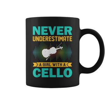 Cello Gift Never Underestimate A Girl With A Cello Coffee Mug | Mazezy