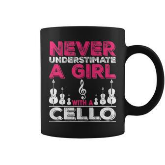 Cello Player Gift Never Underestimate A Girl With A Cello Coffee Mug - Seseable