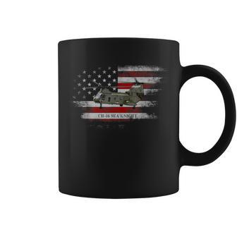 Ch-46 Sea Knight Helicopter Usa Flag Helicopter Pilot Coffee Mug | Mazezy