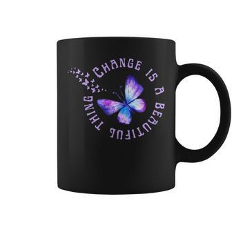 Change Is A Beautiful Thing Butterfly Positive Faith Faith Funny Gifts Coffee Mug | Mazezy