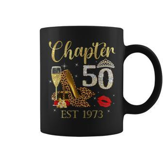 Chapter 50 Years Est 1973 50Th Birthday Wine Leopard Shoe Coffee Mug - Monsterry AU