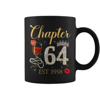 Chapter 64 Years Est 1959 64Th Birthday Red Rose Wine Crown Coffee Mug - Seseable