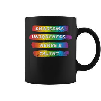 Charisma Uniqueness Nerve & Talent Rainbow Pride Coffee Mug | Mazezy