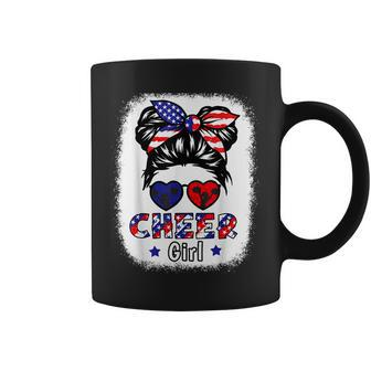 Cheer Girl American Flag Cheerleading Cheerleader Youth N Coffee Mug - Monsterry AU