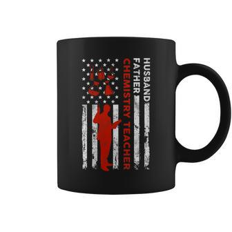 Chemistry Teacher Husband Dad Usa Flag American Fathers Gift For Womens Gift For Women Coffee Mug | Mazezy