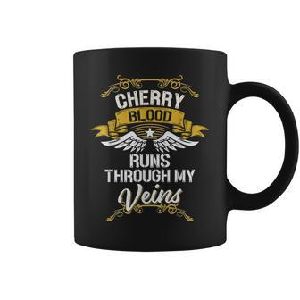 Cherry Blood Runs Through My Veins Coffee Mug - Seseable
