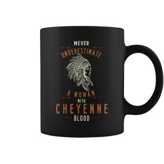 Cheyenne Native American Indian Woman Never Underestimate Coffee Mug - Seseable