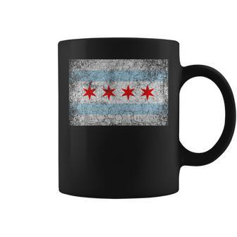 Chicago Flag Distressed Vintage Style Pride Women Coffee Mug | Mazezy