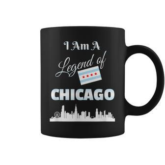 Chicago T I Am A Legend Of Chicago With Flag Skyline Coffee Mug | Mazezy UK