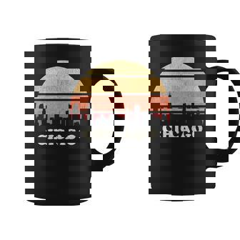 Chicago T Vintage Sunset Skyline Retro Coffee Mug | Mazezy