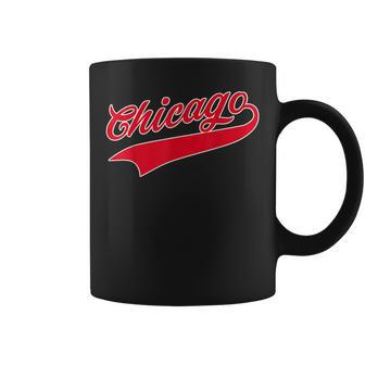 Chicago Vintage Red Text Coffee Mug - Seseable
