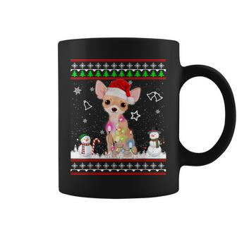 Chihuahua Christmas Dog Light Ugly Sweater Short Sleeve Coffee Mug - Seseable